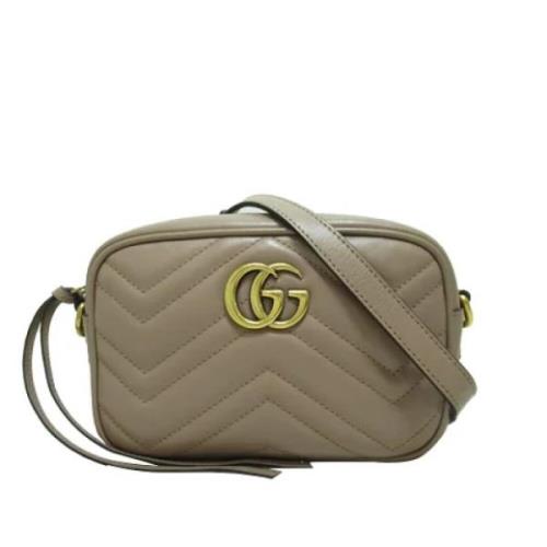 Pre-owned Brunt skinn Gucci Marmont