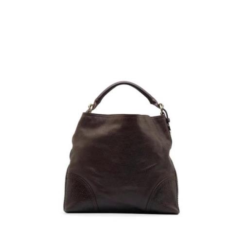 Pre-owned Brunt skinn Gucci Hobo veske