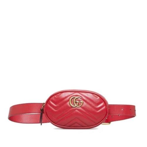Pre-owned Rodt skinn Gucci Marmont
