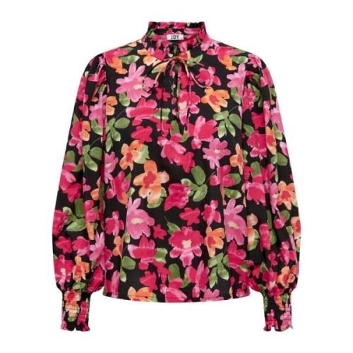 Blomstrete Langarmet Bluse