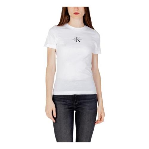 Hvit Bomull T-skjorte for Kvinner