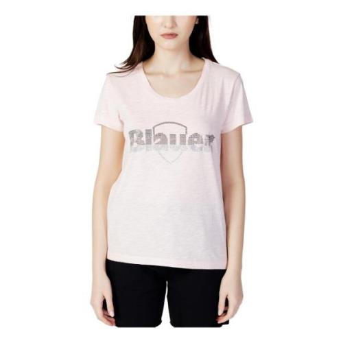 Rosa Rhinestone Print T-skjorte