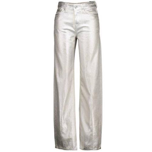Vidbent Metallisk Jeans for Damer