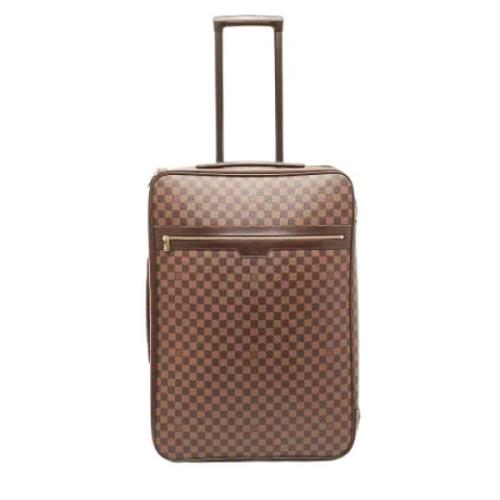 Pre-owned Brunt lerret Louis Vuitton bagasje