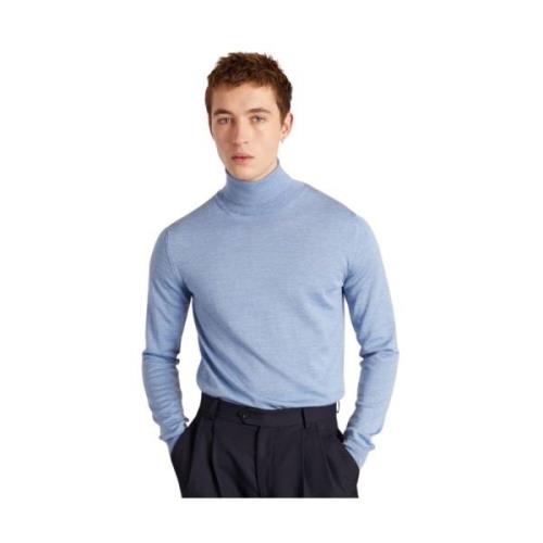 Lysblå Merinoull Turtleneck Sweater