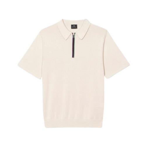 Grå Zip Neck Polo