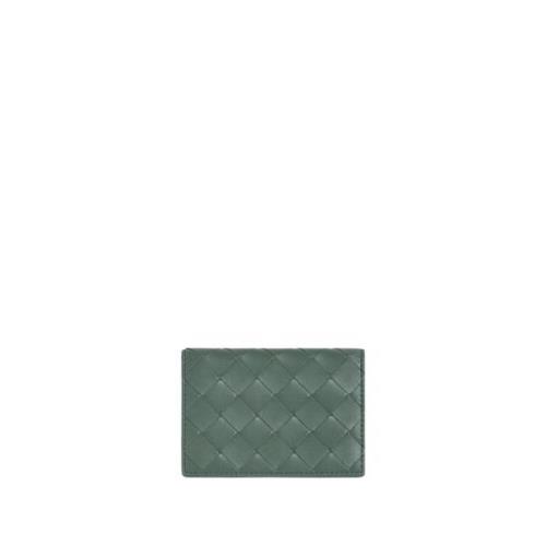 Grønn lommebok i lammskinn med trykknapp