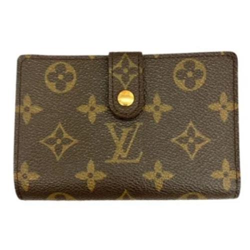 Pre-owned Brunt lerret Louis Vuitton lommebok