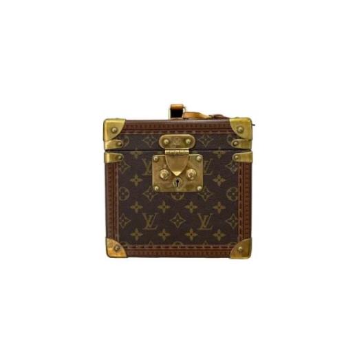 Pre-owned Brunt lerret Louis Vuitton reiseveske