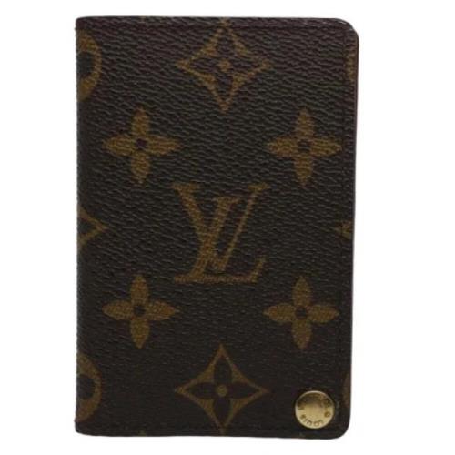 Pre-owned Brunt lerret Louis Vuitton lommebok