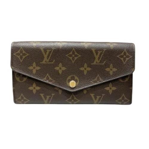 Pre-owned Brunt lerret Louis Vuitton lommebok