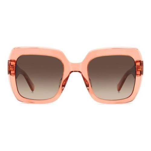 Peach/Dark Brown Shaded Sunglasses