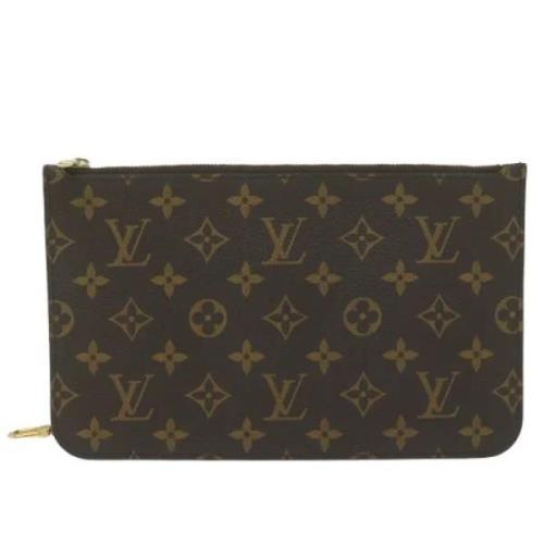 Pre-owned Brunt lerret Louis Vuitton Neverfull