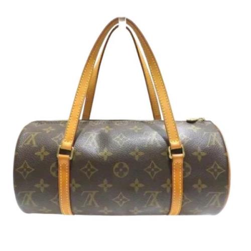 Pre-owned Brunt lerret Louis Vuitton reiseveske