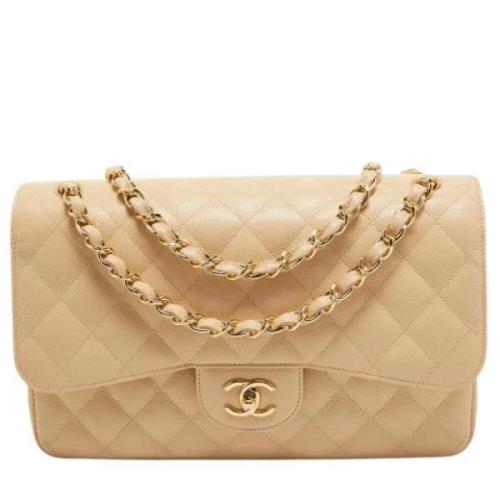 Pre-owned Beige skinn Chanel Flap Bag