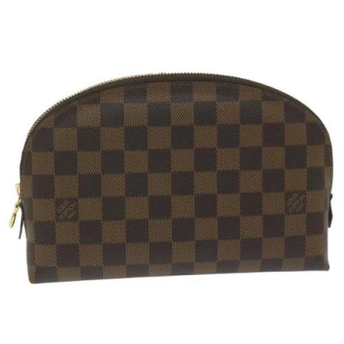 Pre-owned Brunt lerret Louis Vuitton kosmetisk veske