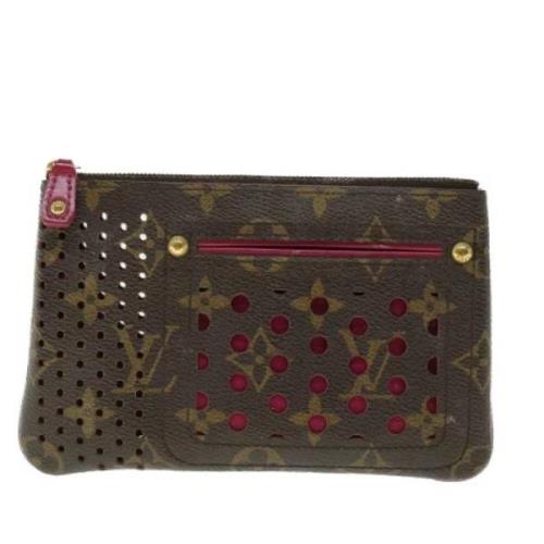 Pre-owned Brunt lerret Louis Vuitton Clutch