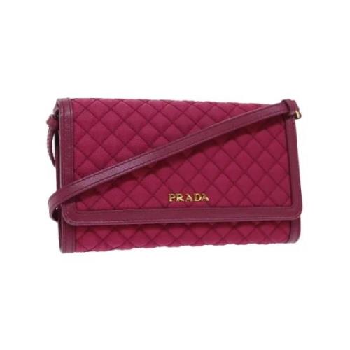 Pre-owned Rosa nylon Prada lommebok