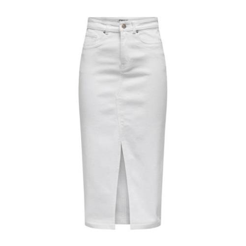 White Only Onlsiri Front Slit Skirt Dnm