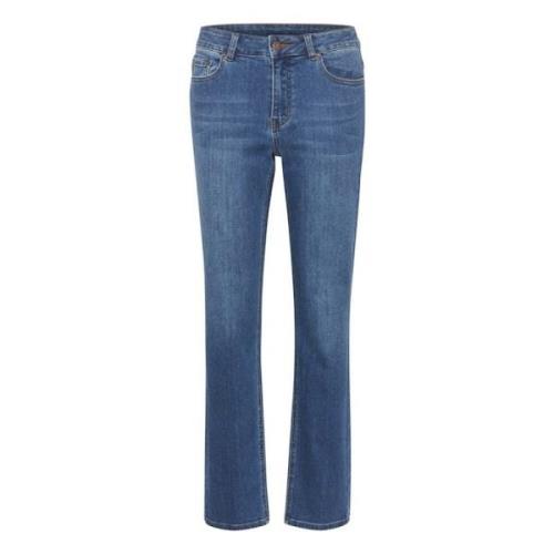 Medium Blå Straight Denim Jeans