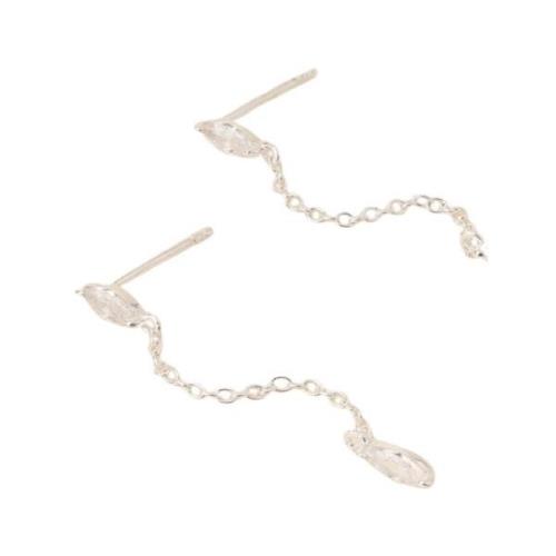 St Crystal Accessorize St Sparkle Chain Lon A J Sterling Earrings
