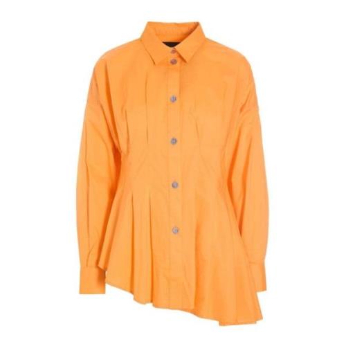 Kjerne Bomull Asymmetrisk Skjorte Solnedgang Oransje