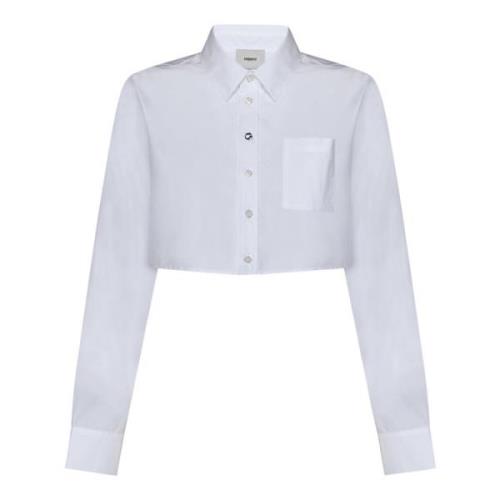 Hvit Button-Up Skjorte