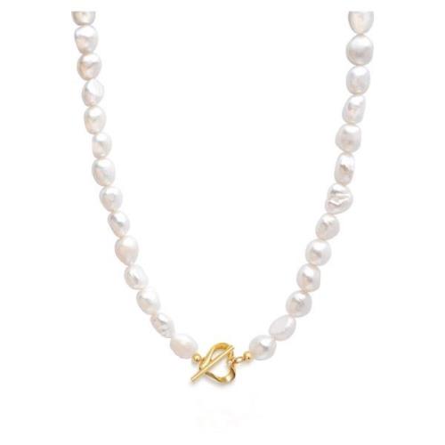 Baroque Pearl Choker with Heart Clasp