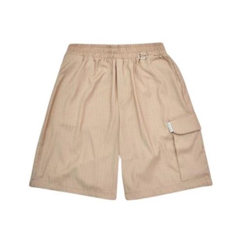 Beige Casual Shorts