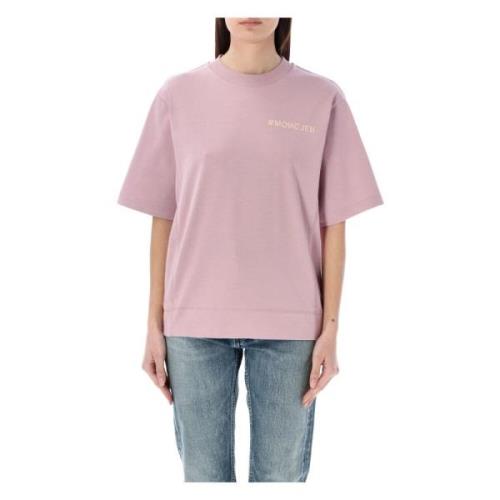 Rosa T-Skjorte med Rund Hals