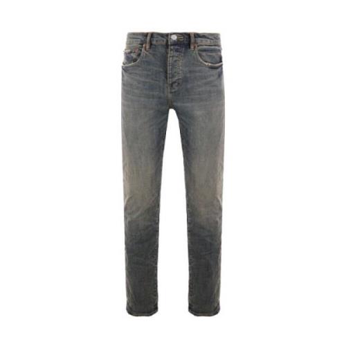 Slim-Fit Jeans i Indigo med Distressed Effekt