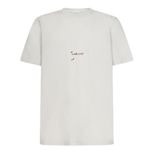 Off-White Crewneck T-skjorte med Kunstnerisk Logo