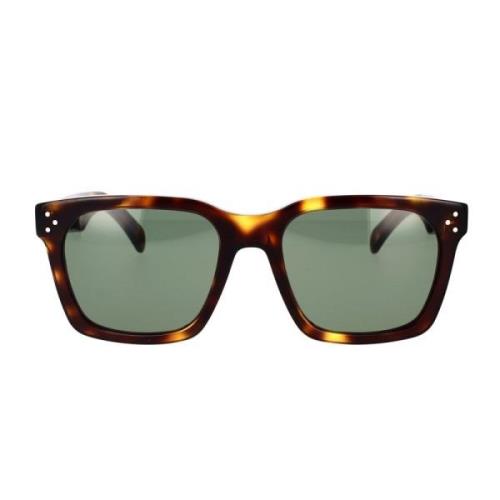 Geometriske solbriller med grønne linser