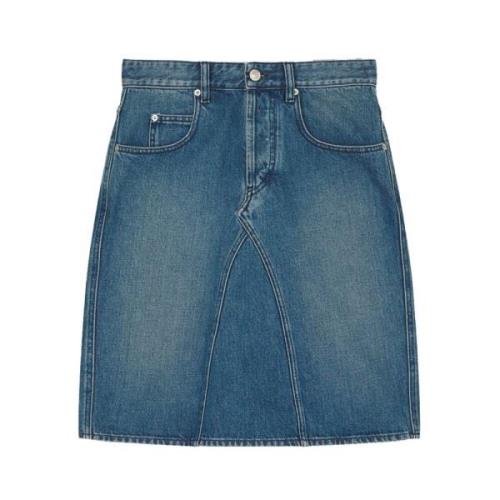 Denim Midi Skjørt