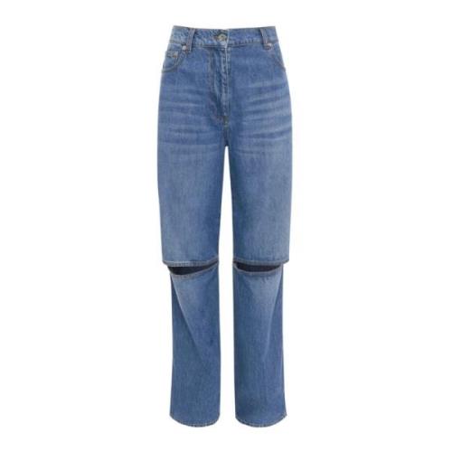 Bootcut jeans med knesliss og avslappet passform