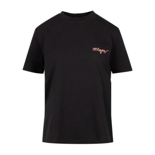 Sorte bomull T-skjorter og Polos med brodert logo