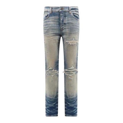 Stretchbomull jeans med revet effekt