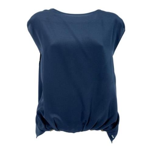Silke Jersey T-skjorte i Blå