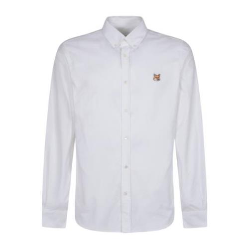 Klassisk Hvit Button Down Skjorte med Institusjonell Fox H