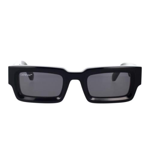 Rektangulære solbriller med mørkegrå linser