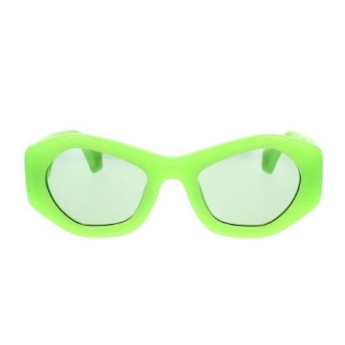 Geometriske grønne solbriller med dristig stil
