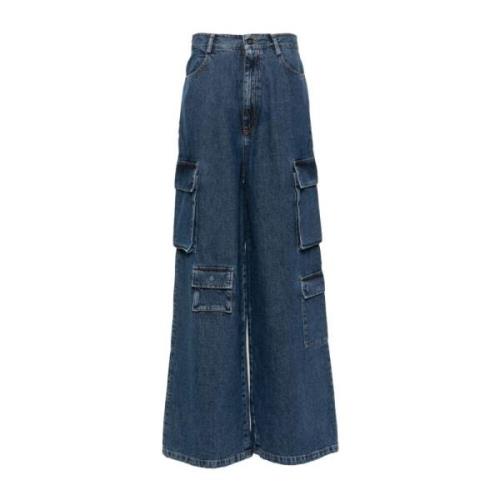 Blå Denim Cargo Jeans