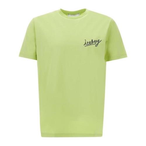 Herre Limegrønn Logo Print T-Skjorte
