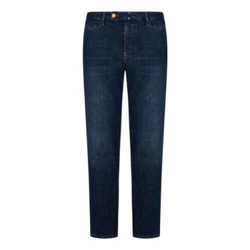Blå Slim-Fit Jeans med Avtagbar Nøkkelring