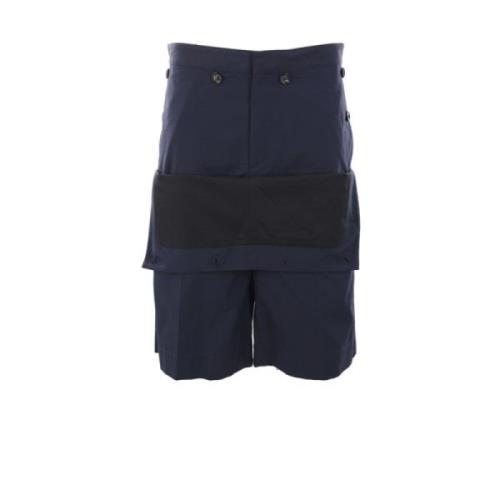 Oversized Blå Bomullsshorts