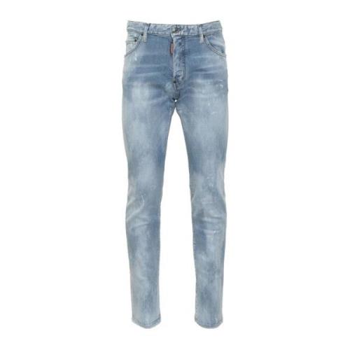 Slim-fit Jeans med Vasket og Aldret Look
