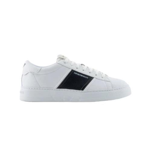 Hvite Logo Calfskin Sneakers