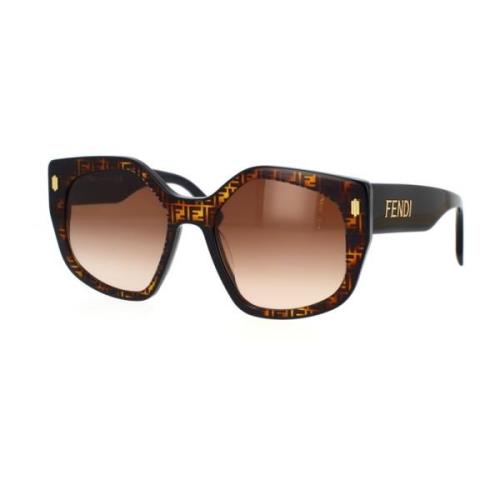 Firkantet Oversized Solbriller i Havana Tortoise