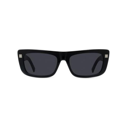 Rektangulære solbriller med svart ramme
