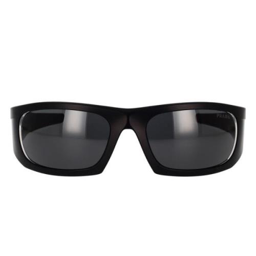 Sporty Svarte Solbriller med Mørkegrå Linser